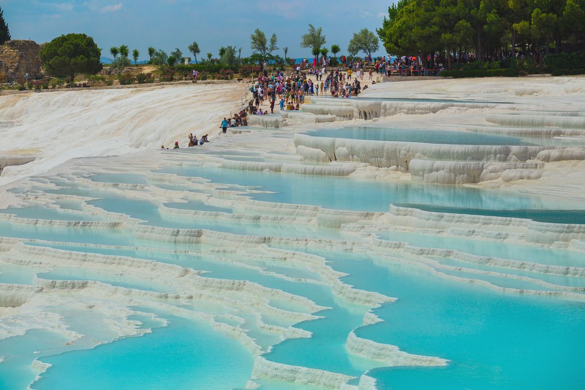 Travertinos brancos de Pamukkale, Turquia