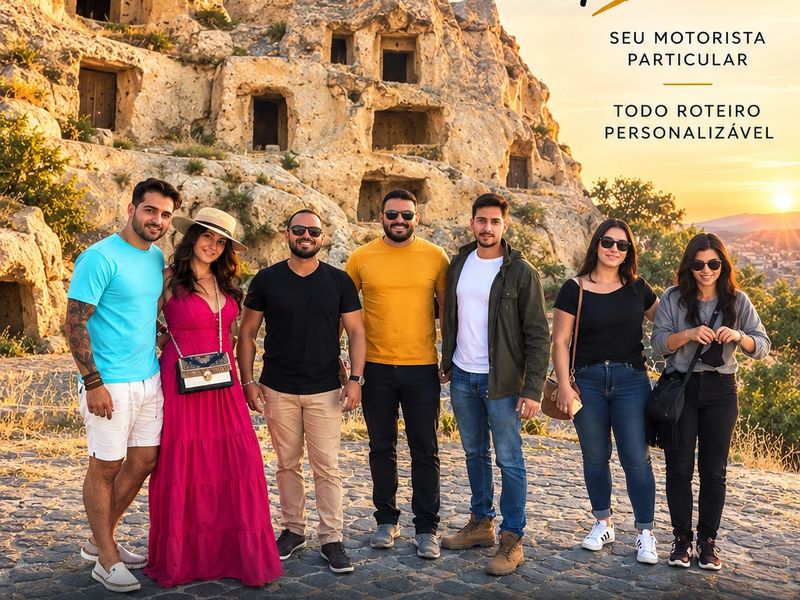 Grupo de viajantes com o guia em português na Capadócia